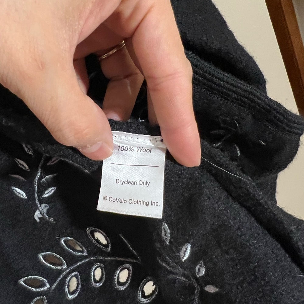 Covelo 100% Wool Jacket With Leaf Pattern & Butto… - image 6